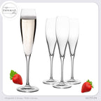 IMPERIAL glass Hohe Sektkelche 140ml (max. 192ml) "Paris" Set 4-Teilig Sektgläser aus Crystalline Glas Spülmaschinenfest