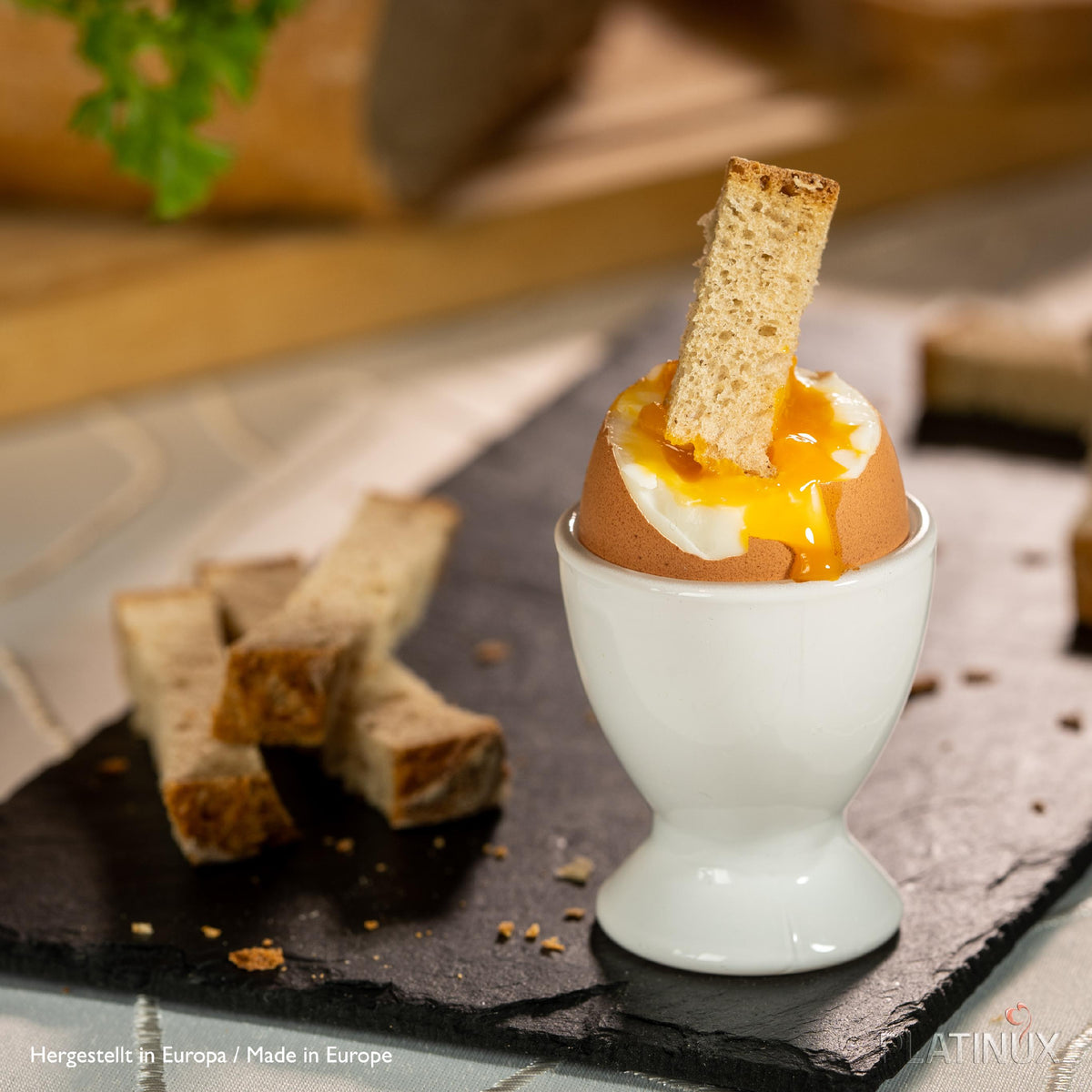 PLATINUX Szklane kieliszki do jajek, zestaw 6 sztuk, stojak na jajka, śniadaniowe kieliszki Egg-Cup 35ml na likier