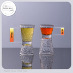 IMPERIAL glass Shotgläser zestaw 6 szklanek z kryształowego szkła - odwracalne kieliszki do shota 30ml/60ml, kieliszki do shota Tiki z reliefem, kieliszki do wódki nadające się do mycia w zmywarce