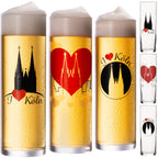 IMPERIAL glass Kölschgläser mit Kölner Dom Motiven Set 6-Teilig 200ml (max. 240ml) Kölschstangen aus Glas