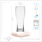 PLATINUX Klasyczne szklanki do piwa 500ml (maks. 660ml) Zestaw 6-częściowy Szklanki do piwa pszenicznego