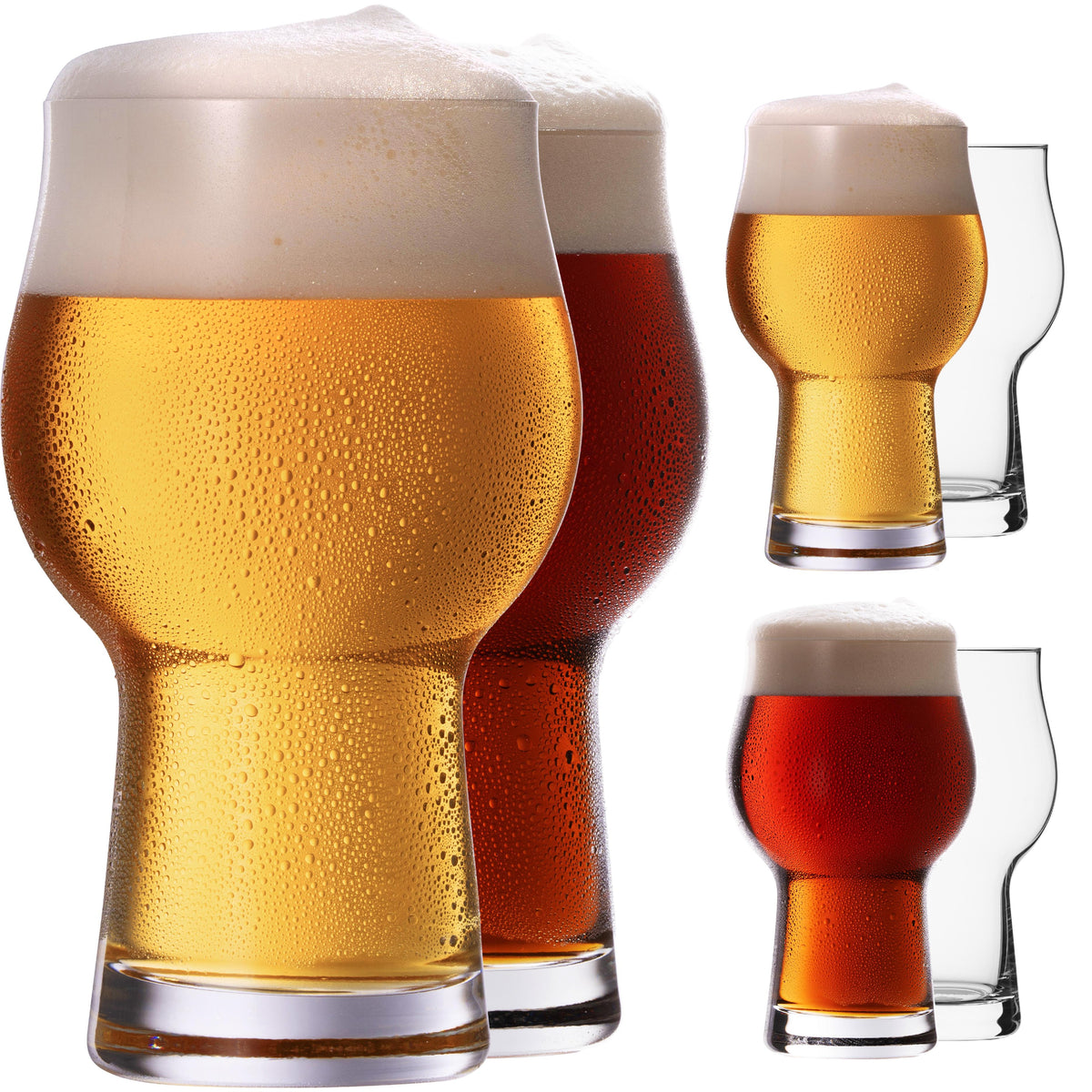 IMPERIAL glass Außergewöhnliche Biergläser aus Glas 500ml Set 6-Teilig Weizengläser 0,5L