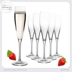 IMPERIAL glass Hohe Sektkelche 140ml (max. 192ml) "Paris" Set 6-Teilig Sektgläser aus Crystalline Glas Spülmaschinenfest
