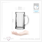 PLATINUX Zestaw 6 kufli do piwa ze szkła z uchem o pojemności 500ml (max. 650ml)