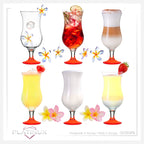 PLATINUX Zestaw 6 szklanek koktajlowych 400ml (max. 470ml) Wysokie szklanki do drinków (czerwone)