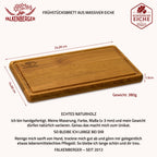 FALKENBERGER Frühstücksbrettchen 6er Set massive Eiche, 24 × 14 × 1,6 cm Handgefertigt