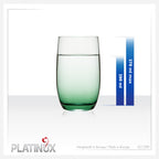 PLATINUX Eleganckie szklanki Ombre zielone, szklane 280ml (max. 370ml) Zestaw 6 sztuk Duże