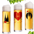 IMPERIAL glass Kölschgläser mit Kölner Dom Motiven Set 3-Teilig 200ml (max. 240ml) Kölschstangen aus Glas
