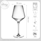 IMPERIAL glass karbowane kieliszki bordoskie, zestaw 2 sztuk, ze szkła kryształowego „London”, 580 ml, można myć w zmywarce