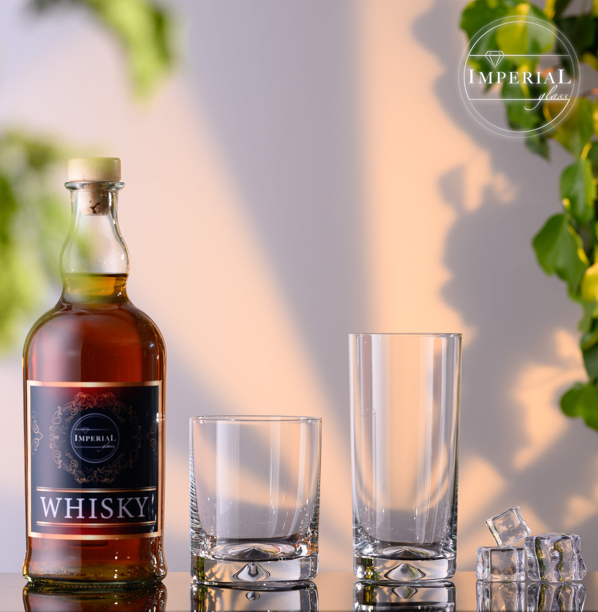 IMPERIAL glass Zestaw szklanek 12-częściowy – Szklanki do wody i soków 420ml i 360ml – Bezołowiowe szkło krystaliczne, można myć w zmywarce – wysokie i niskie szklanki