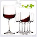 IMPERIAL glass Eckige Weingläser 380ml Set 6-Teilig "Rio" Rotweingläser aus Crystalline Glas