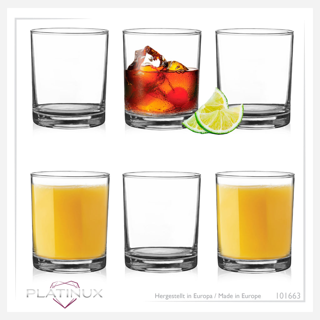 PLATINUX Szklanki do picia 230ml (maks. 270ml) Zestaw 6 szt. Można myć w zmywarce
