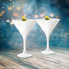 PLATINUX Białe kieliszki do martini 150 ml, zestaw 6 szklanek do koktajli