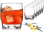 PLATINUX Zestaw 6 szklanek 250 ml, kształtne dno, szklanki do wody, szklanki do whisky