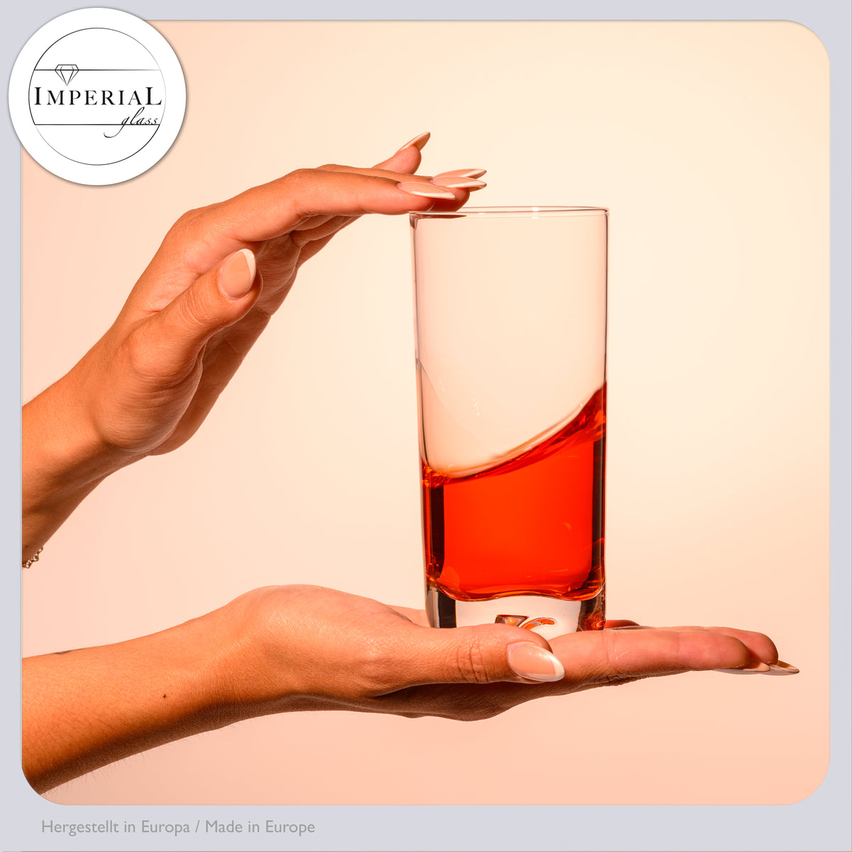 Szklanki IMPERIAL 6 sztuk 400ml, można myć w zmywarce - Szklanki do wody z bezołowiowego szkła kryształowego - Szklanki typu highball z falistym dnem
