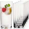 Szklanki IMPERIAL 6 sztuk 420 ml, można myć w zmywarce - szklanki do wody ze szkła krystalicznego bezołowiowego - szklanki do long drinków z ozdobnym dnem