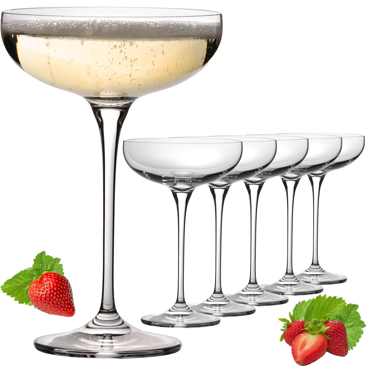 IMPERIAL glass Sektschalen 220ml "Havanna" Champagnergläser Set 6-Teilig Sektgläser aus Crystalline Glas
