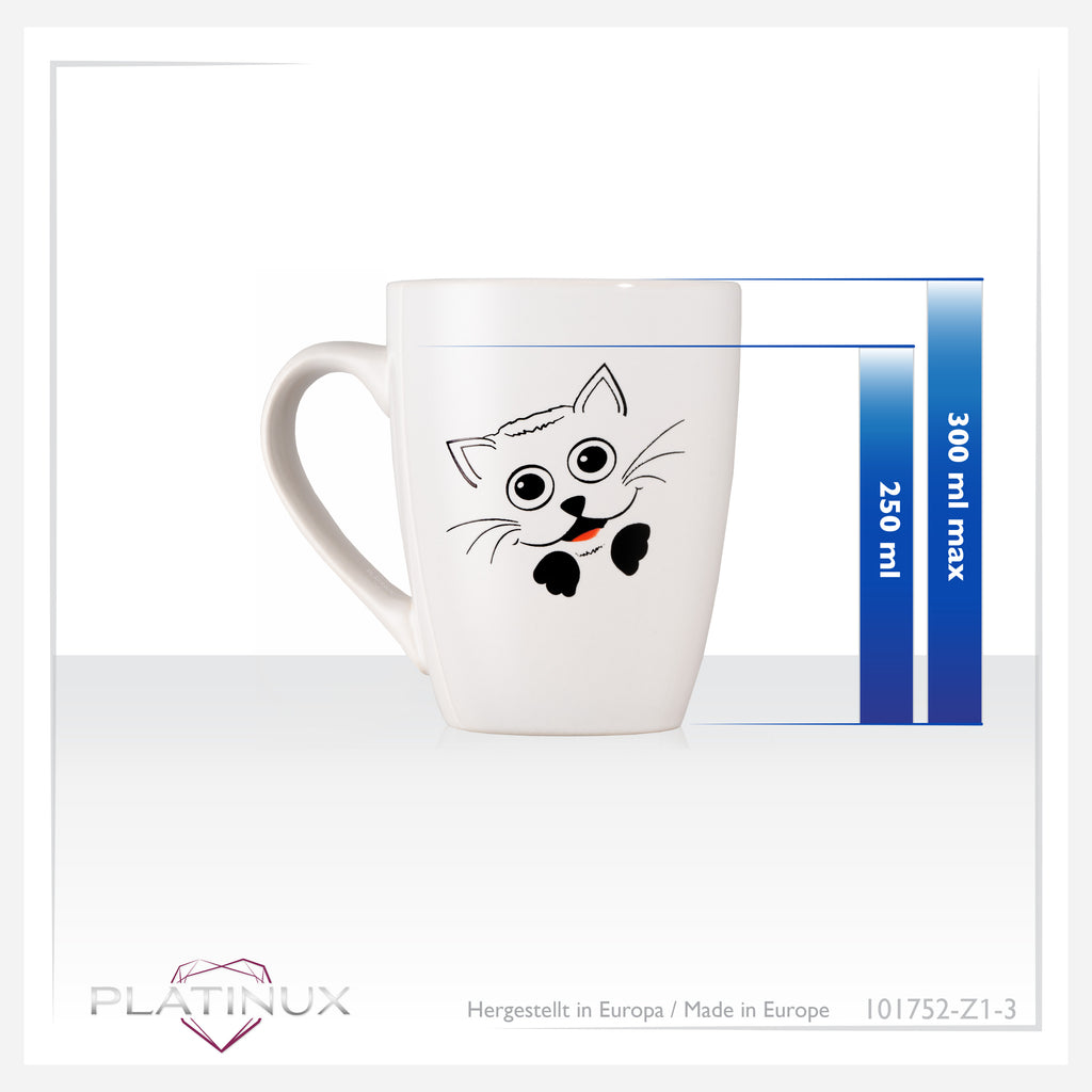 PLATINUX Filiżanka z uchem 250ml (max. 300ml) Filiżanka z motywem kota "Felix"