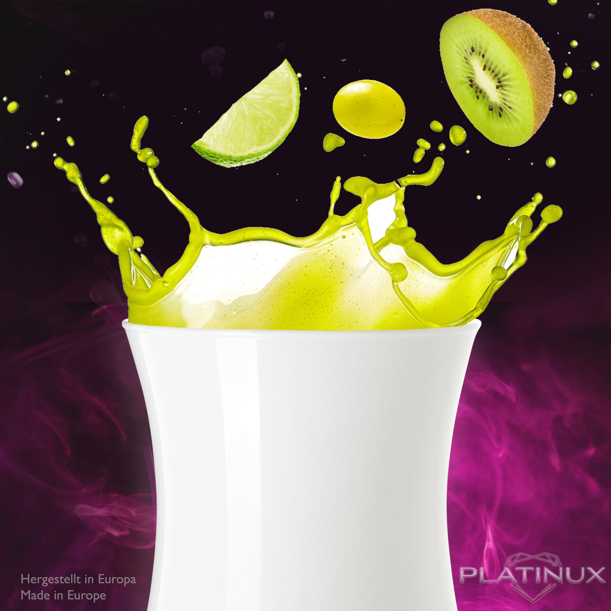 PLATINUX Zestaw 6 szklanek do koktajli Black&White 400ml (maks. 470ml) Szklanki do drinków Szklanki barowe