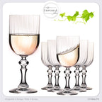 IMPERIAL glass Geriffelte Weingläser 320ml "Prag" Set 6-Teilig Weißweingläser aus Crystalline Glas