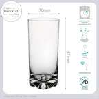 Szklanki IMPERIAL 6 sztuk 400ml, można myć w zmywarce - Szklanki do wody z bezołowiowego szkła kryształowego - Szklanki typu highball z falistym dnem