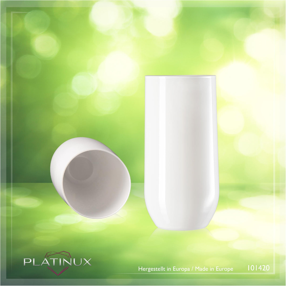 PLATINUX Eleganckie białe szklanki do picia 360ml (max. 440ml) Zestaw 6-częściowy Szklanki do wody