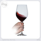 IMPERIAL glass Rotweingläser 450ml "London" Set 2-Teilig geriffelte Weingläser aus Crystalline Glas Universalweingläser