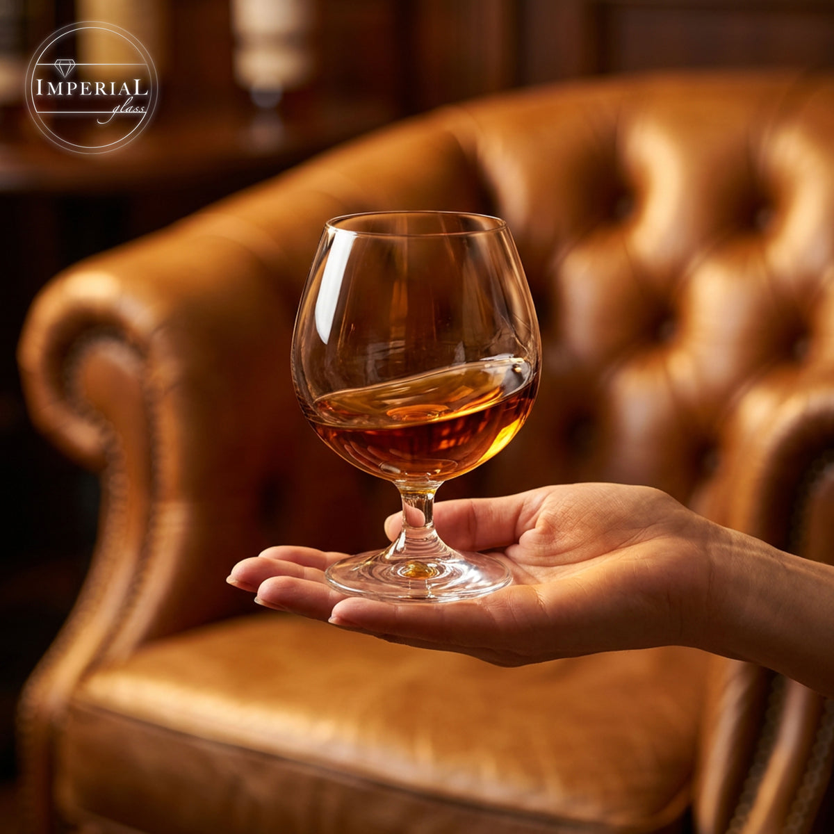 Kieliszki do koniaku IMPERIAL 2 sztuki - Koniakówki 250ml Brandy ze szkła krystalicznego Kieliszki do rumu można myć w zmywarce