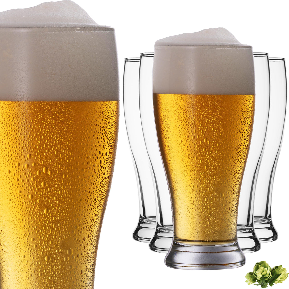 IMPERIAL glass Weizengläser aus Crystalline Glas 500ml (max. 550ml) Set 6 Stück Biergläser 0,7L