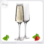 IMPERIAL glass Sektkelche 200ml (max 230ml) "London" Set 2-Teilig geriffelte Sektgläser aus Crystalline Glas
