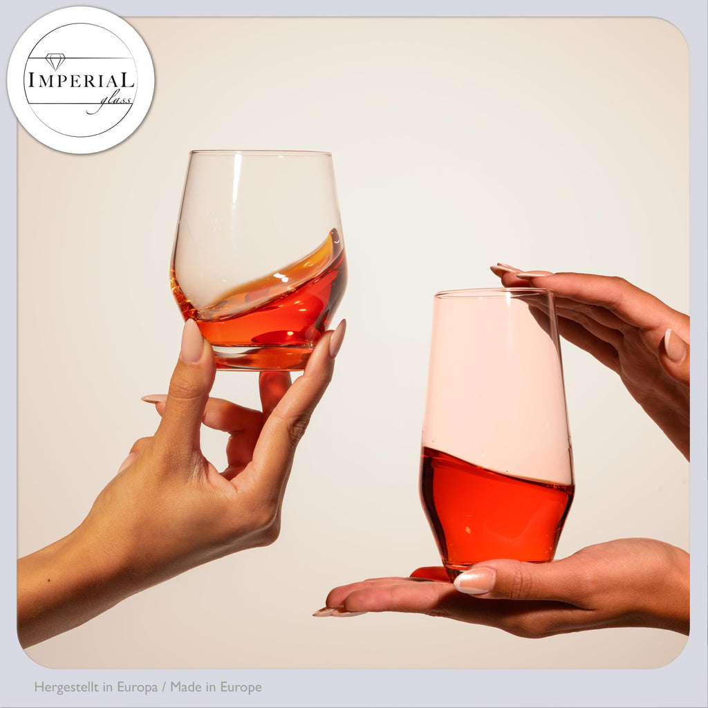 IMPERIAL Szklanki 400ml i 520ml, zestaw 12 sztuk, ze szkła krystalicznego, seria "Rom", można myć w zmywarce