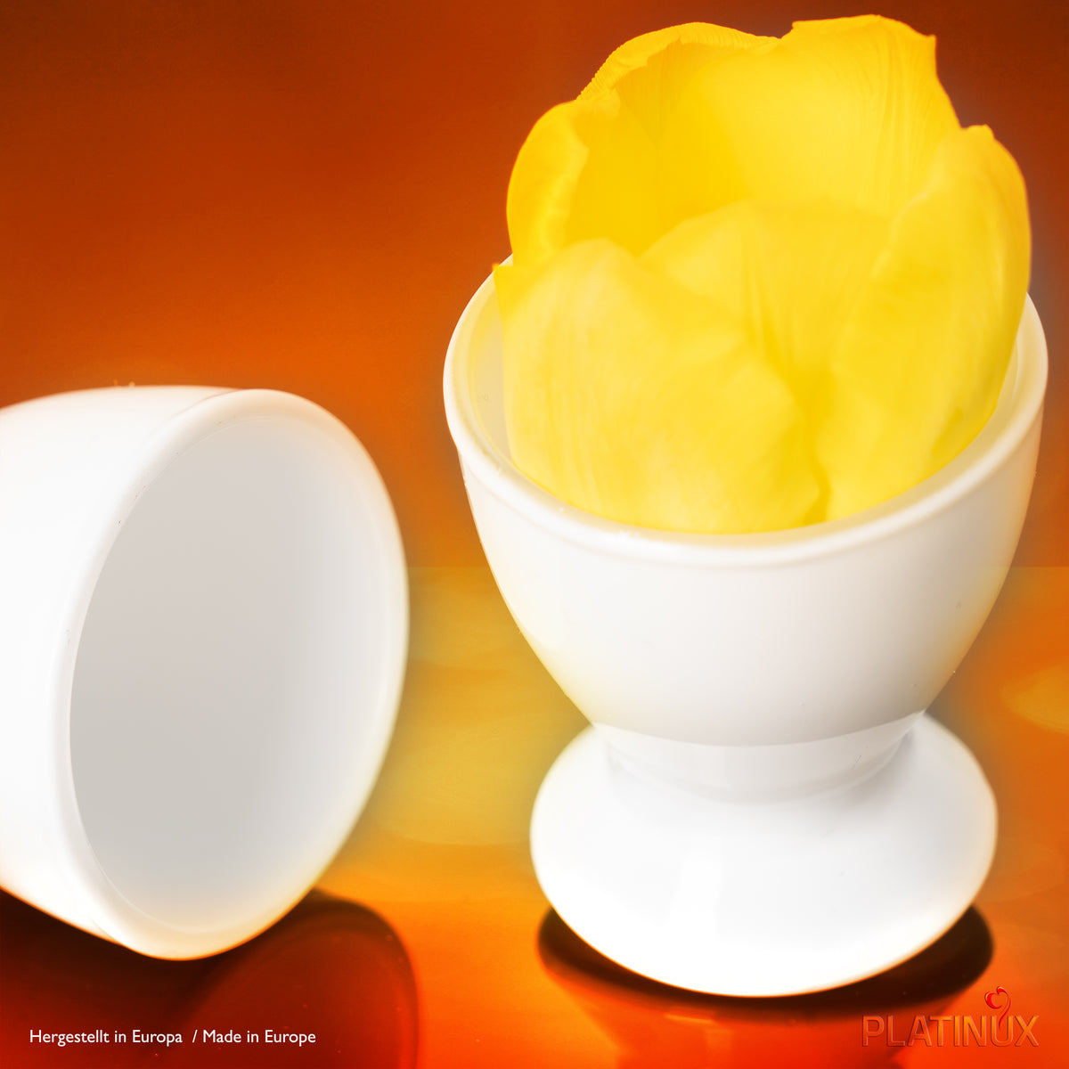 PLATINUX Szklane kieliszki do jajek, zestaw 6 sztuk, stojak na jajka, śniadaniowe kieliszki Egg-Cup 35ml na likier