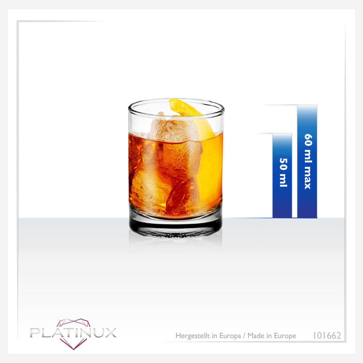 PLATINUX Kieliszki do wódki 50ml (maks. 60ml) Zestaw 6 szklanek kieliszków do tequili kieliszków do wódki 5cl