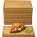 FALKENBERGER Frühstücksbrettchen 10er Set massive Buche, 24 × 14 × 1,6 cm Handgefertigt