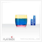 PLATINUX Szklanki Żółto-Różowe, szklane, kolorowe, zestaw 6 sztuk, 200 ml (maks. 320 ml), szklanki na wodę