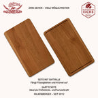 FALKENBERGER Frühstücksbrettchen 2er Set massive Eiche, 24 × 14 × 1,6 cm Handgefertigt