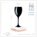 PLATINUX Czarne Szklanki do Wina Zestaw 6 Szklanek do Wody 130 ml (max. 320 ml) Szklanki do Napojów