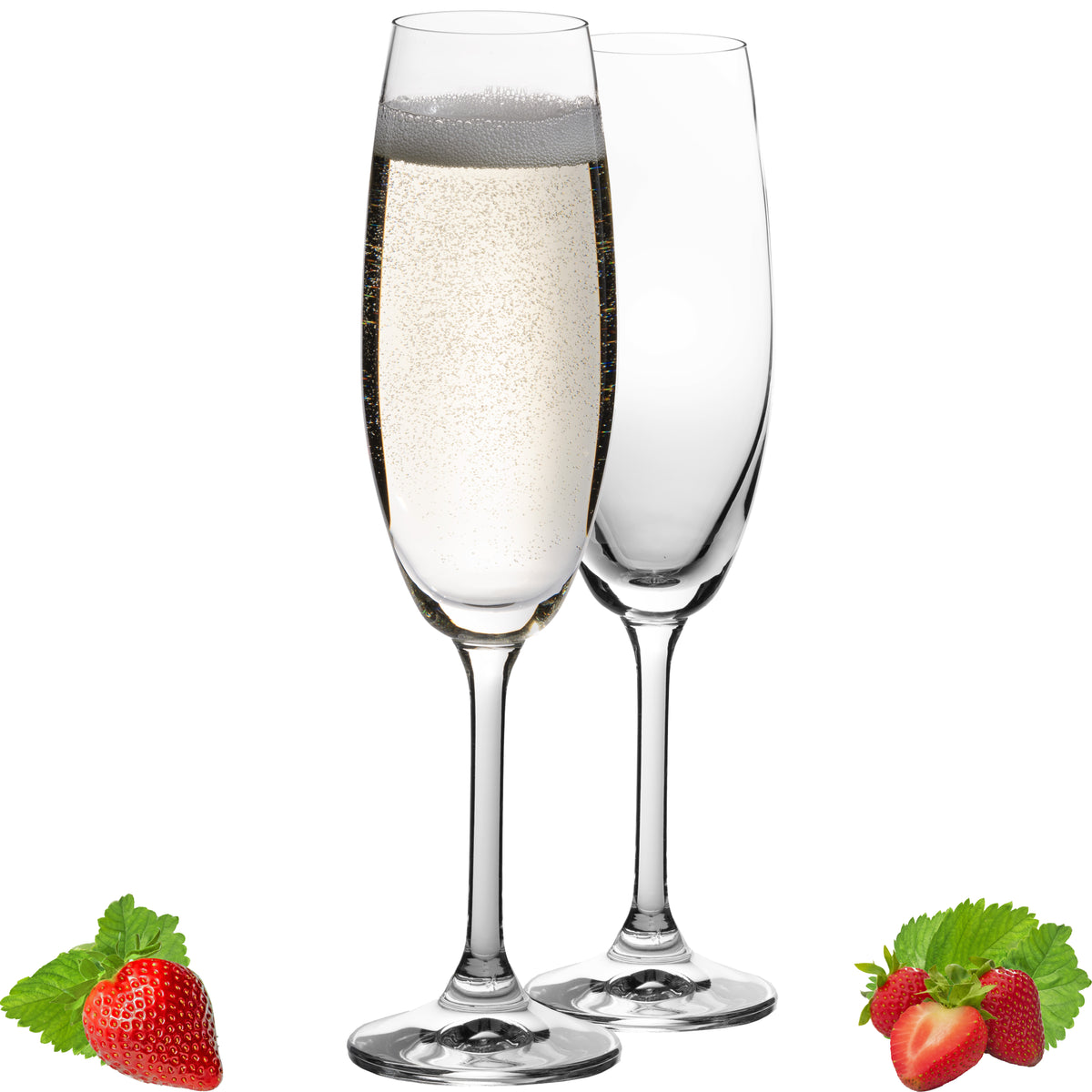 PLATINUX Kieliszki do szampana 170 ml (maks. 200 ml) kielichy do szampana ze szkła krystalicznego, zestaw 2-częściowy, można myć w zmywarce