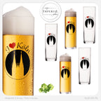 IMPERIAL glass Kölschgläser mit Kölner Dom Liebe Motiv 200ml (max 240ml) Set 6-Teilig Kölsch Stangen aus Glas 0,2L
