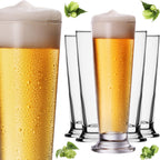 PLATINUX Szklanki do picia, zestaw 6 szklanek do piwa ze szkła 220 ml (maks. 250 ml), szklanki do mrożonej kawy