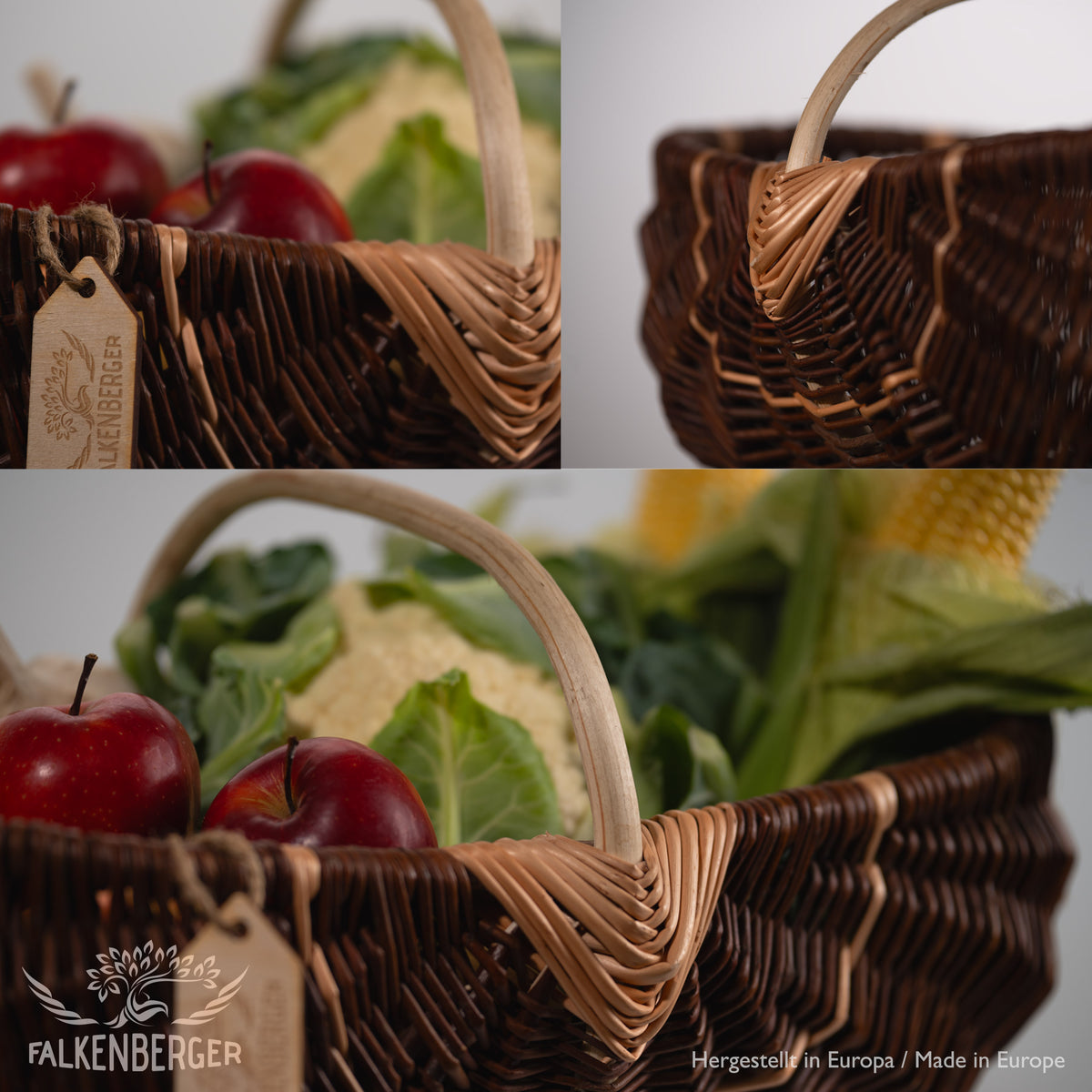 FALKENBERGER Wiklinowy kosz, pleciony ok. 46x26x22cm rękodzieło "Andorra" Kosz na ziemniaki