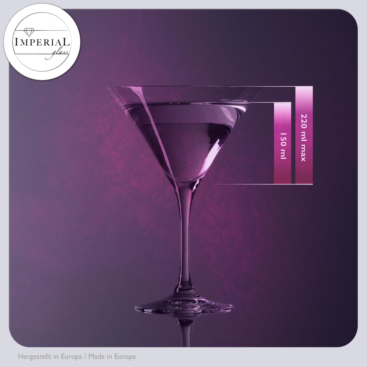 IMPERIAL Zestaw 2 kieliszków do martini o pojemności 270 ml ze szkła krystalicznego, można myć w zmywarce