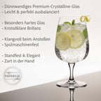 IMPERIAL glass eckige Wassergläser mit Stiel 4er Set aus Crystalline Glas 330ml "Milano" Spülmaschinenfest