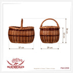 Kosz wiklinowy FALKENBERGER 37x29x23cm „Rustica” koszyk zakupowy z wikliny ręcznie robiony