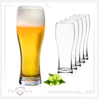 PLATINUX Klasyczne szklanki do piwa 500ml (maks. 660ml) Zestaw 6-częściowy Szklanki do piwa pszenicznego