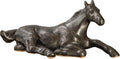PLATINUX Figurka ceramiczna Koń leżący z uniesioną głową 14x6,1x6,3cm z metalicznym wykończeniem Rękodzieło