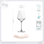 IMPERIAL glass Weißweingläser 460ml "London" Set 4-Teilig geriffelte Weingläser aus Crystalline Glas