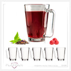 PLATINUX Szklanki do herbaty ze szkła z uchem Szklanki do kawy 220ml (maks. 280ml) Zestaw 6-częściowy