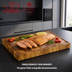 FALKENBERGER Stirnholz Schneidebrett aus massiver Eiche 50 × 35 × 4 cm XL Handgefertigt