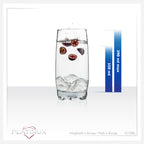 PLATINUX Zestaw 6 szklanek 350ml, fasetowane dno, szklanki do wody, szklanki do soków